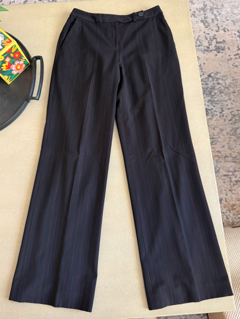 Anne Klein Black Pants with Red Stripes